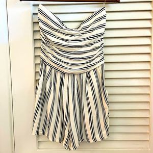 SOPHIE & TREY | black & white striped romper M NWT